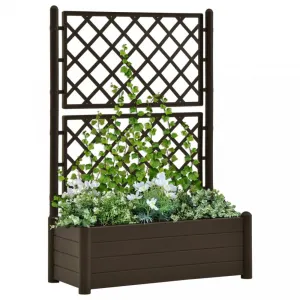 Záhradný kvetináč s treláží 100x43x142 cm PP Dekorhome Hnědá