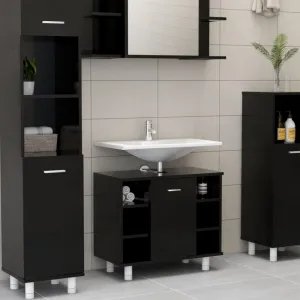 Kúpeľňová skrinka pod umývadlo DTD doska Dekorhome Černá