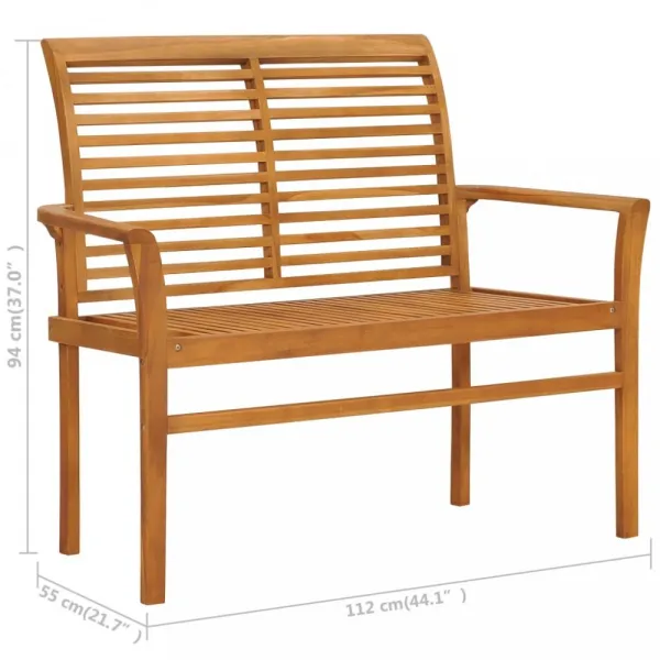 Záhradná lavica s poduškou 112 cm Dekorhome Světle modrá