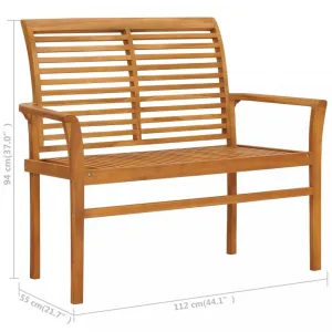 Záhradná lavica s poduškou 112 cm Dekorhome Světle modrá