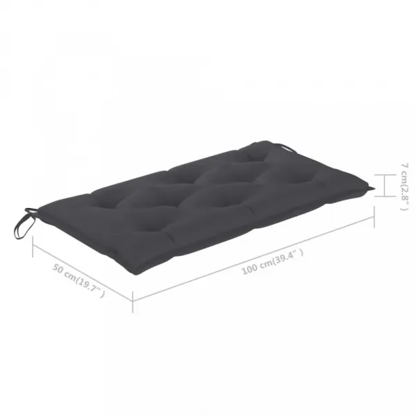 Záhradná lavica s poduškou 112 cm Dekorhome Světle modrá