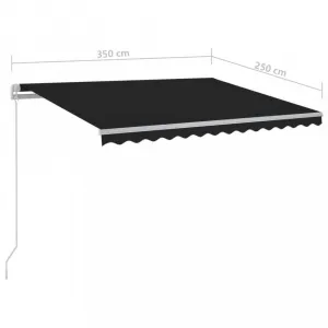 Ručne zaťahovacia markíza s LED svetlom 350x250 cm Dekorhome