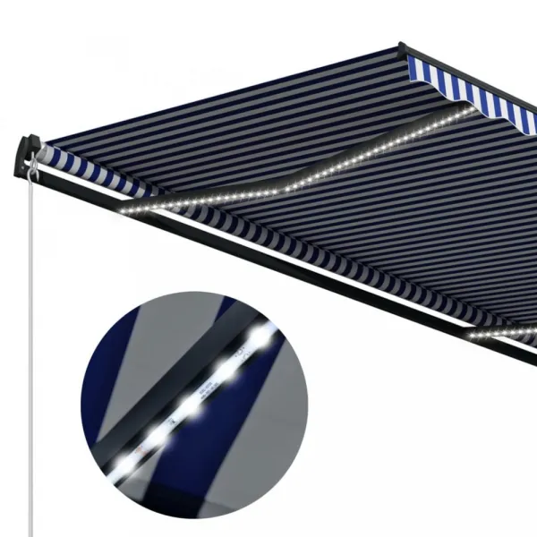 Ručne zaťahovacia markíza s LED svetlom 600x300 cm Dekorhome Antracit