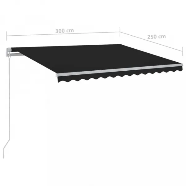 Ručne zaťahovacia markíza s LED svetlom 300x250 cm Dekorhome