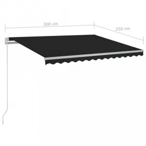 Ručne zaťahovacia markíza s LED svetlom 300x250 cm Dekorhome