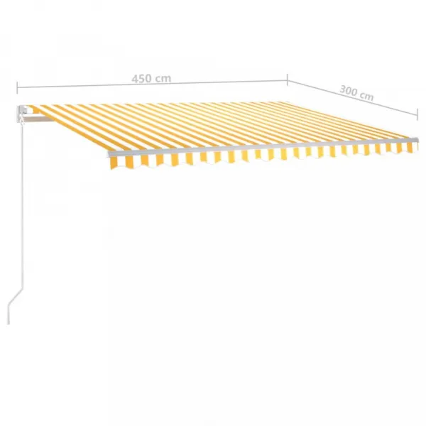 Ručne zaťahovacia markíza s LED svetlom 450x300 cm Dekorhome