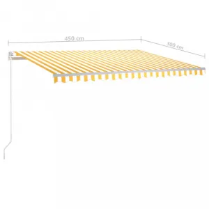 Ručne zaťahovacia markíza s LED svetlom 450x300 cm Dekorhome
