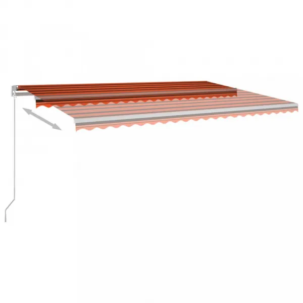 Ručne zaťahovacia markíza s LED svetlom 500x300 cm Dekorhome Bílá / žlutá