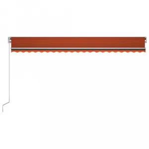 Ručne zaťahovacia markíza s LED svetlom 500x300 cm Dekorhome Bílá / žlutá