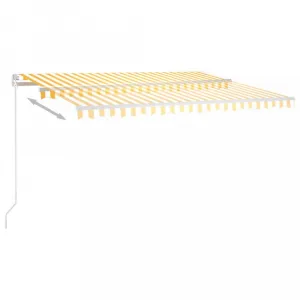Ručne zaťahovacia markíza s LED svetlom 450x300 cm Dekorhome