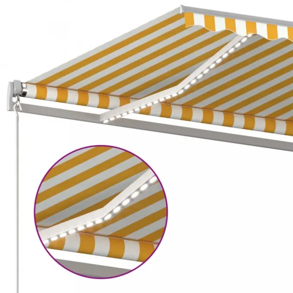 Ručne zaťahovacia markíza s LED svetlom 450x300 cm Dekorhome