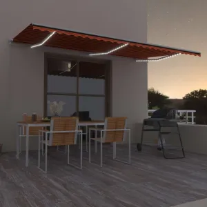 Ručne zaťahovacia markíza s LED svetlom 600x300 cm Dekorhome Antracit