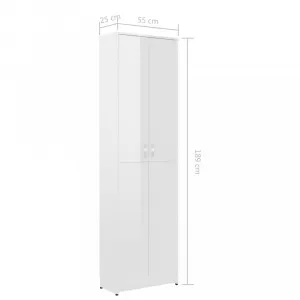 vidaXL Šatník do chodby, biely 55x25x189 cm, kompozitné drevo