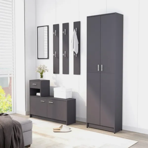 vidaXL Šatník do chodby, biely 55x25x189 cm, kompozitné drevo