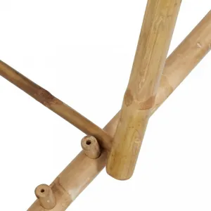 Skladacie plážové ležadlo bambus / plátno Dekorhome Modrá
