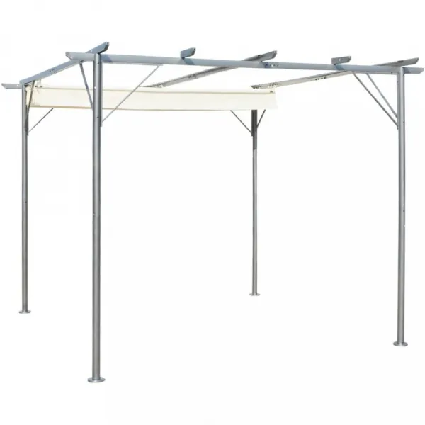 Pergola so zaťahovacou strechou 3 x 3 m Dekorhome Bílá