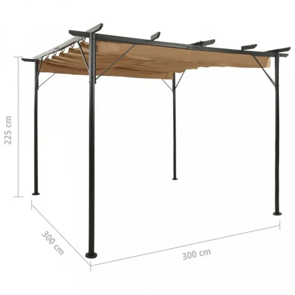 Pergola so zaťahovacou strechou 3 x 3 m Dekorhome Bílá