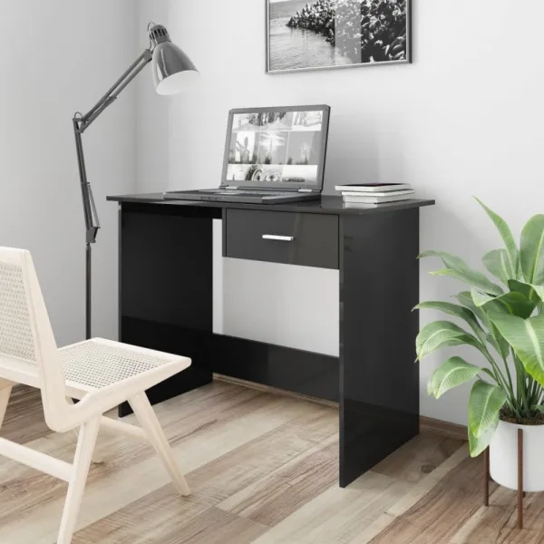 Písací stôl so zásuvkou 100x50 cm Dekorhome Černá