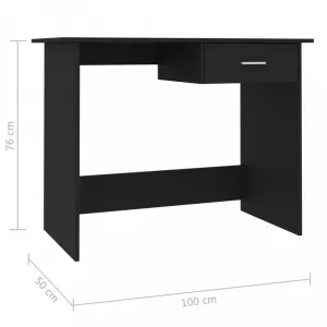 Písací stôl so zásuvkou 100x50 cm Dekorhome Černá