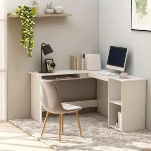 Rohový písací stôl 120x140 cm Dekorhome Bílá