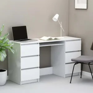 Písací stôl so 6 zásuvkami 140x50 cm Dekorhome Černá