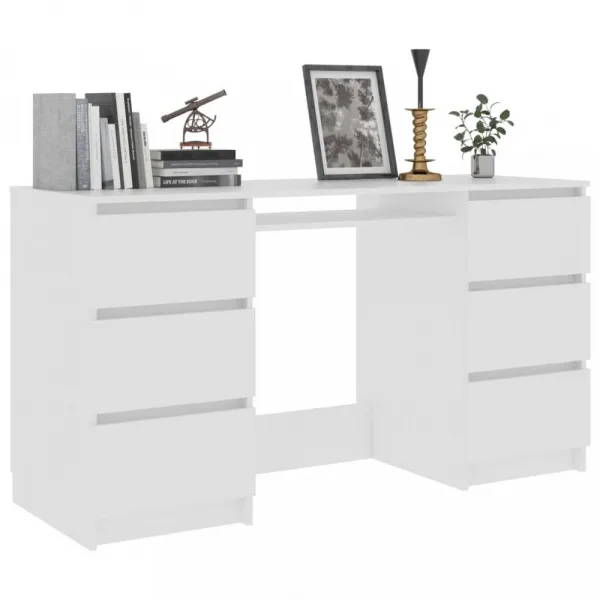 Písací stôl so 6 zásuvkami 140x50 cm Dekorhome Černá