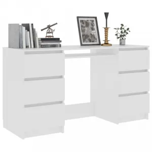 Písací stôl so 6 zásuvkami 140x50 cm Dekorhome Černá