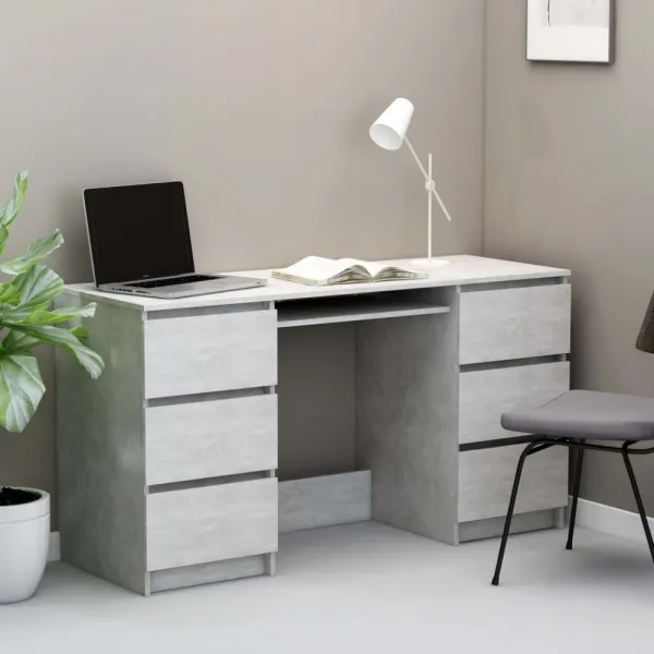 Písací stôl so 6 zásuvkami 140x50 cm Dekorhome Černá
