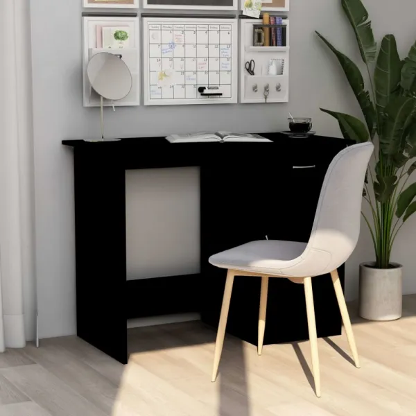 Písací stôl so skrinkou 100x50 cm Dekorhome Černá