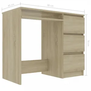 Písací stôl so zásuvkami 90x45 cm Dekorhome Beton