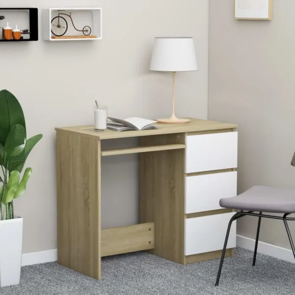 Písací stôl so zásuvkami 90x45 cm Dekorhome Beton