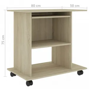 PC stôl na kolieskach 80x50 cm Dekorhome Černá
