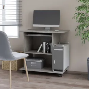 PC stôl na kolieskach 80x50 cm Dekorhome Černá
