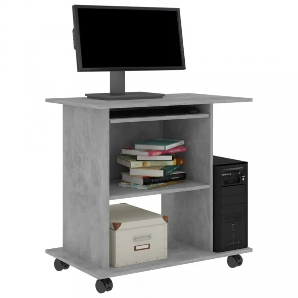PC stôl na kolieskach 80x50 cm Dekorhome Černá