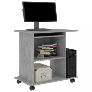 PC stôl na kolieskach 80x50 cm Dekorhome Černá