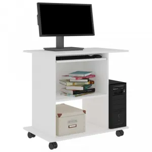 PC stôl na kolieskach 80x50 cm Dekorhome Černá