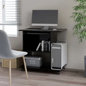 PC stôl na kolieskach 80x50 cm Dekorhome Černá