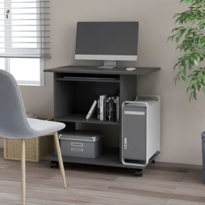 PC stôl na kolieskach 80x50 cm Dekorhome Černá