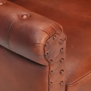 Kreslo Chesterfield pravá koža Dekorhome Černá
