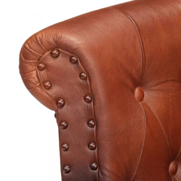 Kreslo Chesterfield pravá koža Dekorhome Černá