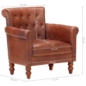 Kreslo Chesterfield pravá koža Dekorhome Černá