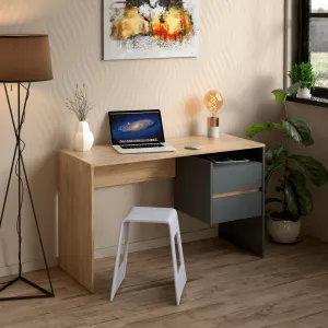 PC stôl so zásuvkami TULIO NEW Tempo Kondela Biela / dub