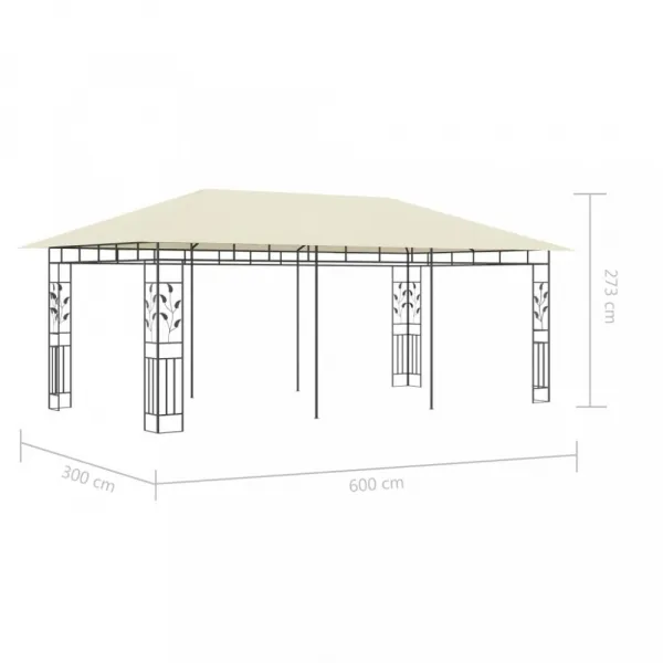 Záhradný altánok s moskytiérou 6 x 3 m Dekorhome Antracit