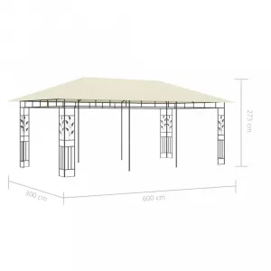 Záhradný altánok s moskytiérou 6 x 3 m Dekorhome Antracit