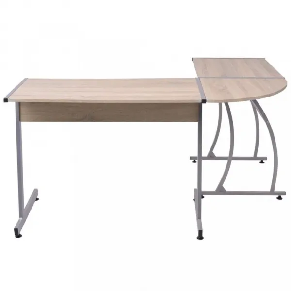 Rohový písací stôl DTD / kov Dekorhome Černá