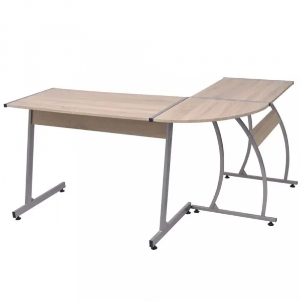 Rohový písací stôl DTD / kov Dekorhome Černá