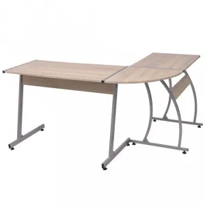 Rohový písací stôl DTD / kov Dekorhome Černá