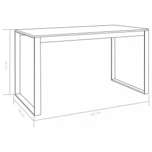 vidaXL Počítačový stôl, čierno dubový 120x60x70 cm