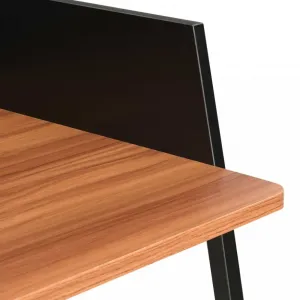 Písací stôl DTD / kov Dekorhome Černá / hnědá