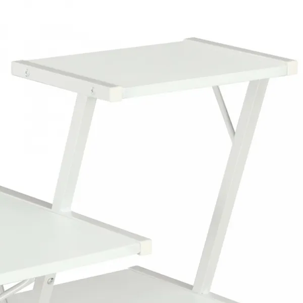 vidaXL Stôl s poličkami, biely 116x50x93 cm